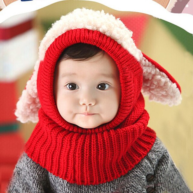 Зимняя детская шапка с ушками