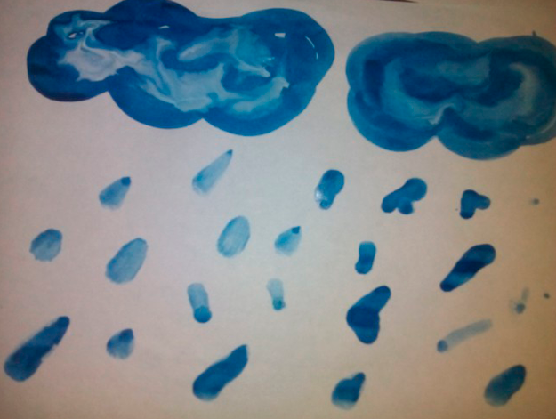Рисование пальчиками и ладошками с детьми 1-3 лет – дождь
