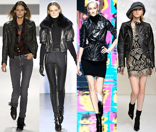 Модные модели кожаных курток на осень 2012 