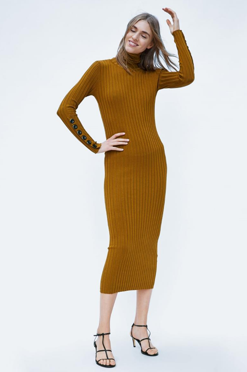 Платье бронзового цвета из Zara 