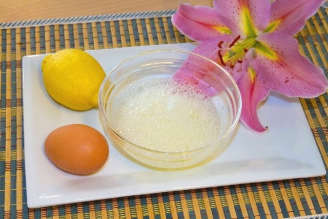Маска яйцо с соком лимона