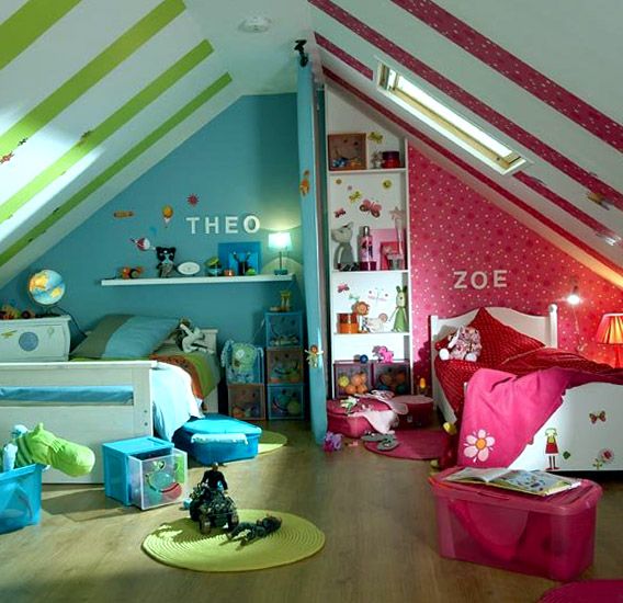 Интересные идеи дизайна детской комнаты для разнополых детей