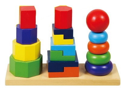 Деревянные игрушки - пирамидки и кубики