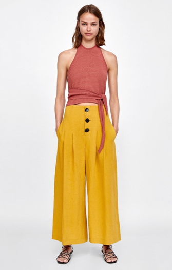 Желтые брюки из Zara