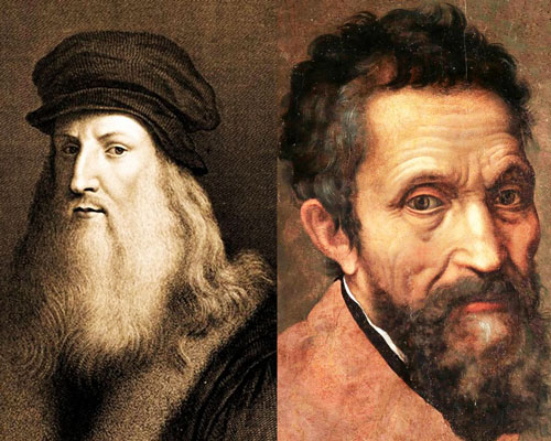 Леонардо да Винчи и Микеланджело